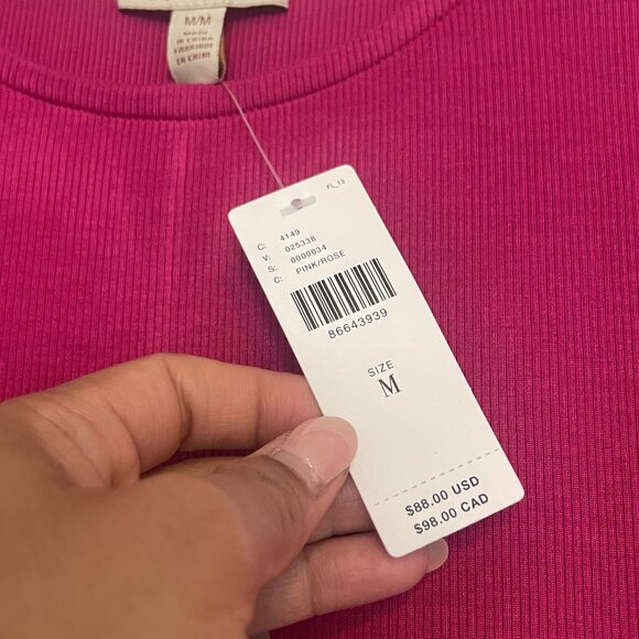 Anthropologie bright pink Long Sleeve Dress NWT - Picture 4 of 7